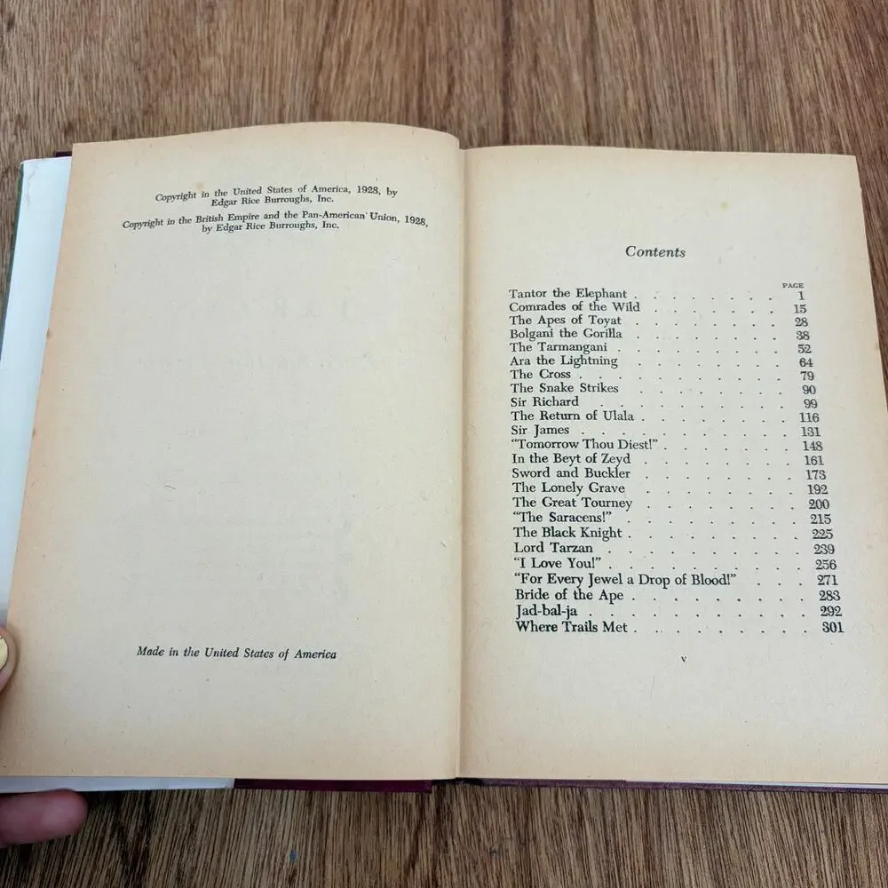 1919 Jungle Tales of Tarzan and 1928 Tarzan, Lord of the Jungle Book Bundle